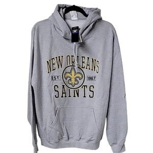 Junk Food NFL Grey New Orleans Saints Fleece Hoodie Adult Size L NWT